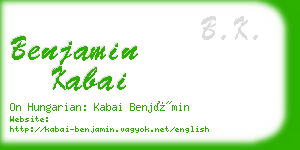 benjamin kabai business card